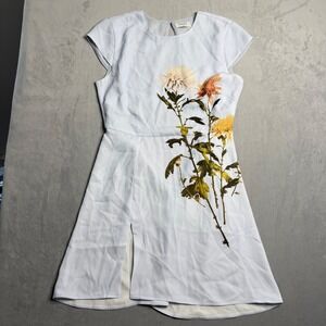 Babaton Aritzia Dress‎ Womens 6 Hampton Floral Print Open Back Mini High Neck